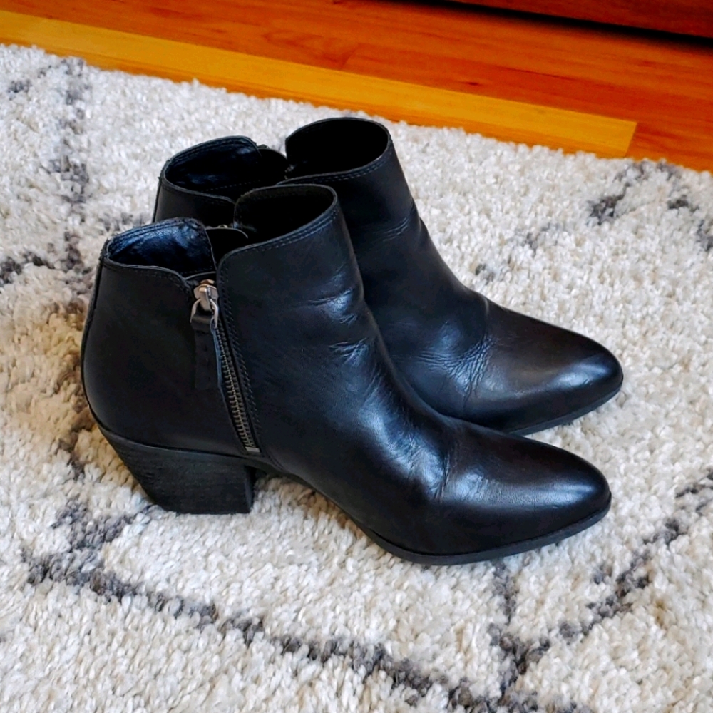 Frye Black Moto Ankle Boots